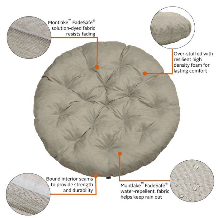 50" Papasan Cushion- Heather Grey - Image 3